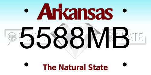5588MB Arkansas License Plate