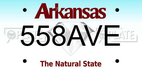558AVE Arkansas License Plate