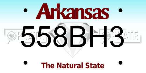 558BH3 Arkansas License Plate