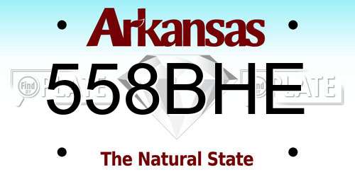 558BHE Arkansas License Plate