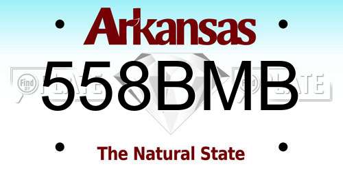 558BMB Arkansas License Plate