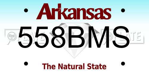 558BMS Arkansas License Plate
