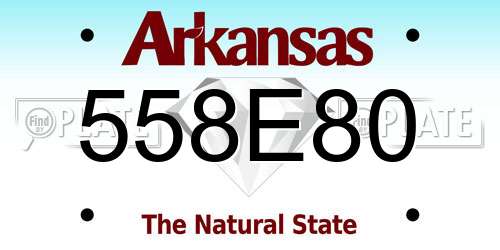 558E80 Arkansas License Plate