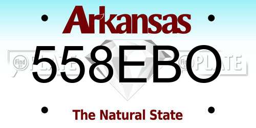 558EBO Arkansas License Plate