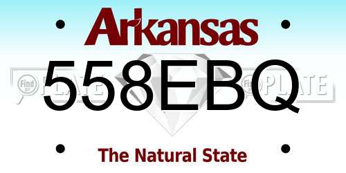 558EBQ Arkansas License Plate