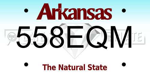 558EQM Arkansas License Plate