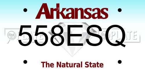 558ESQ Arkansas License Plate