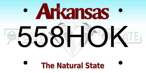 558HOK Arkansas License Plate