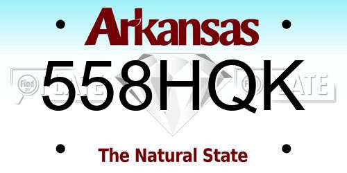 558HQK Arkansas License Plate