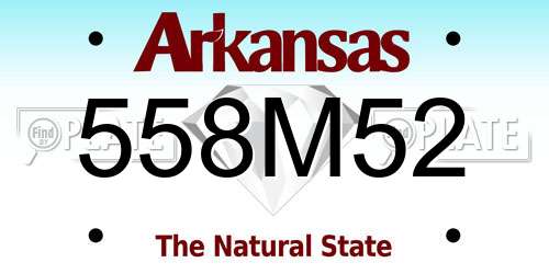 558M52 Arkansas License Plate