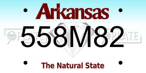 558M82 Arkansas License Plate