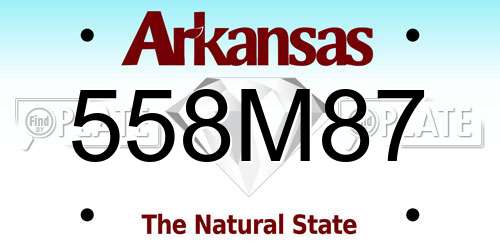 558M87 Arkansas License Plate