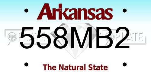 558MB2 Arkansas License Plate