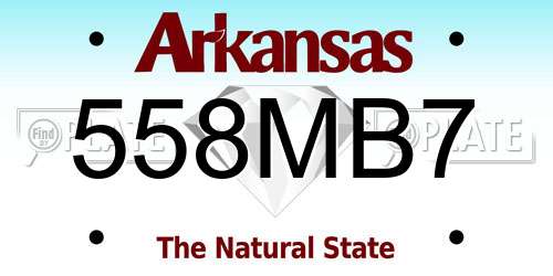558MB7 Arkansas License Plate