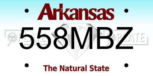 558MBZ Arkansas License Plate