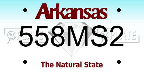 558MS2 Arkansas License Plate