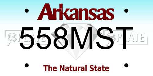 558MST Arkansas License Plate