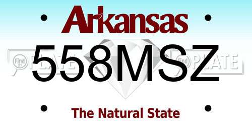 558MSZ Arkansas License Plate