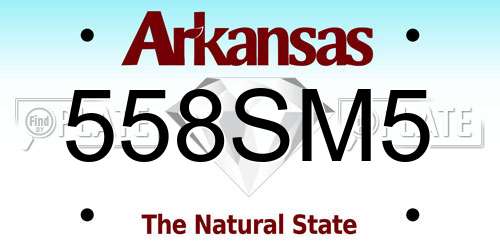 558SM5 Arkansas License Plate