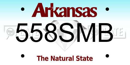 558SMB Arkansas License Plate
