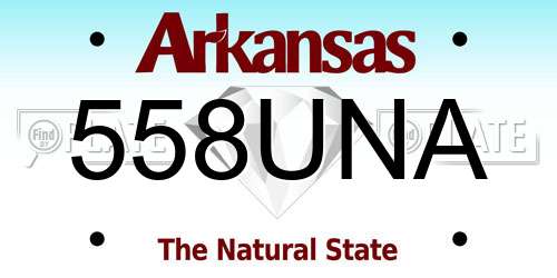 558UNA Arkansas License Plate