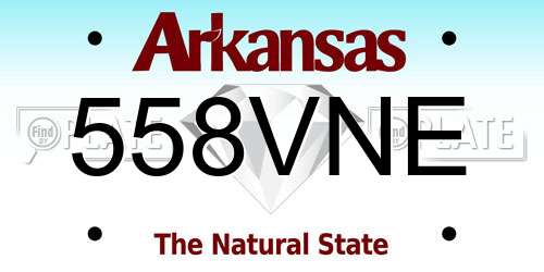 558VNE Arkansas License Plate