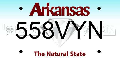 558VYN Arkansas License Plate