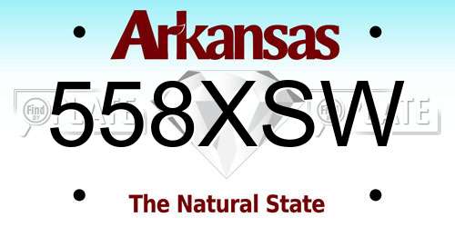 558XSW Arkansas License Plate