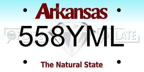 558YML Arkansas License Plate
