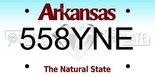558YNE Arkansas License Plate