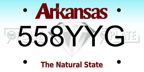 558YYG Arkansas License Plate