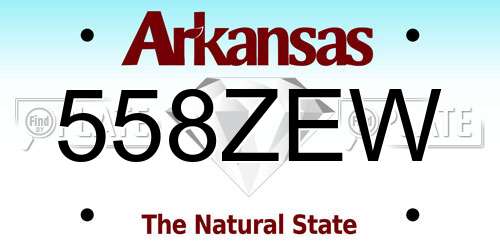 558ZEW Arkansas License Plate