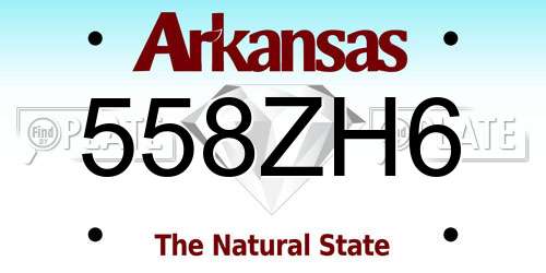558ZH6 Arkansas License Plate