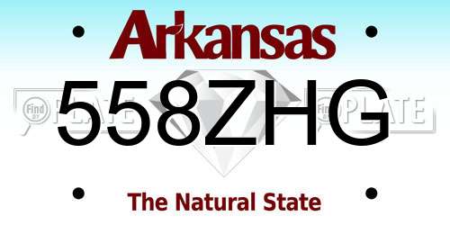 558ZHG Arkansas License Plate