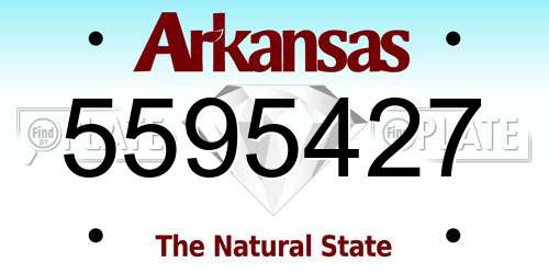 5595427 Arkansas License Plate