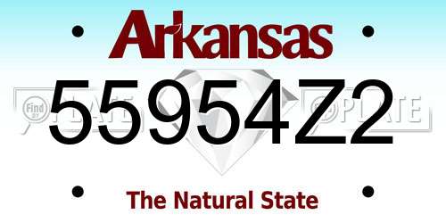55954Z2 Arkansas License Plate