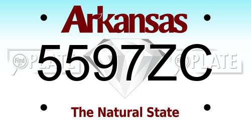 5597ZC Arkansas License Plate