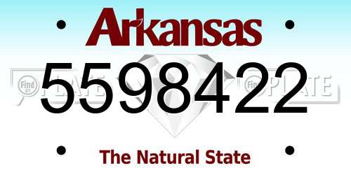 5598422 Arkansas License Plate
