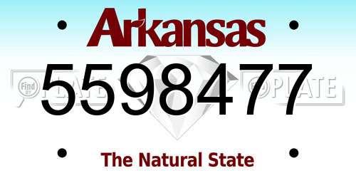 5598477 Arkansas License Plate