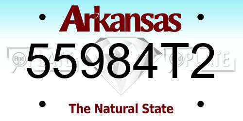 55984T2 Arkansas License Plate