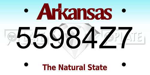 55984Z7 Arkansas License Plate
