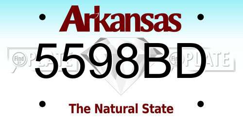 5598BD Arkansas License Plate