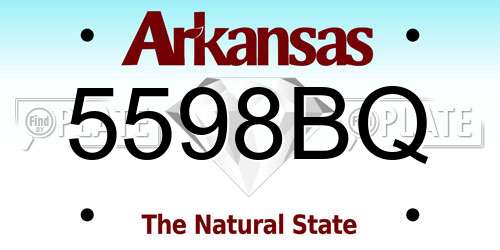5598BQ Arkansas License Plate