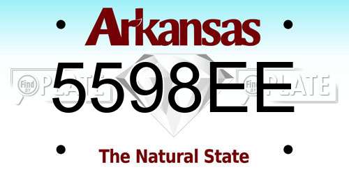 5598EE Arkansas License Plate