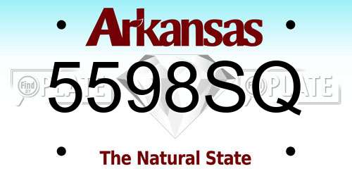 5598SQ Arkansas License Plate