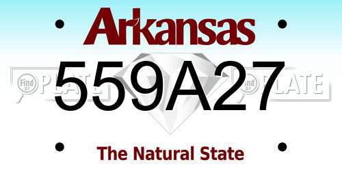 559A27 Arkansas License Plate