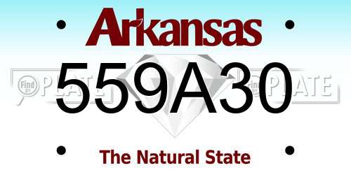 559A30 Arkansas License Plate