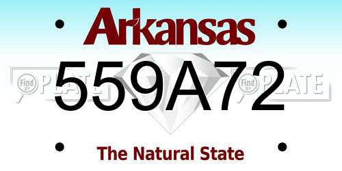 559A72 Arkansas License Plate