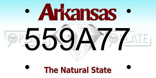 559A77 Arkansas License Plate