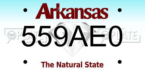 559AE0 Arkansas License Plate
